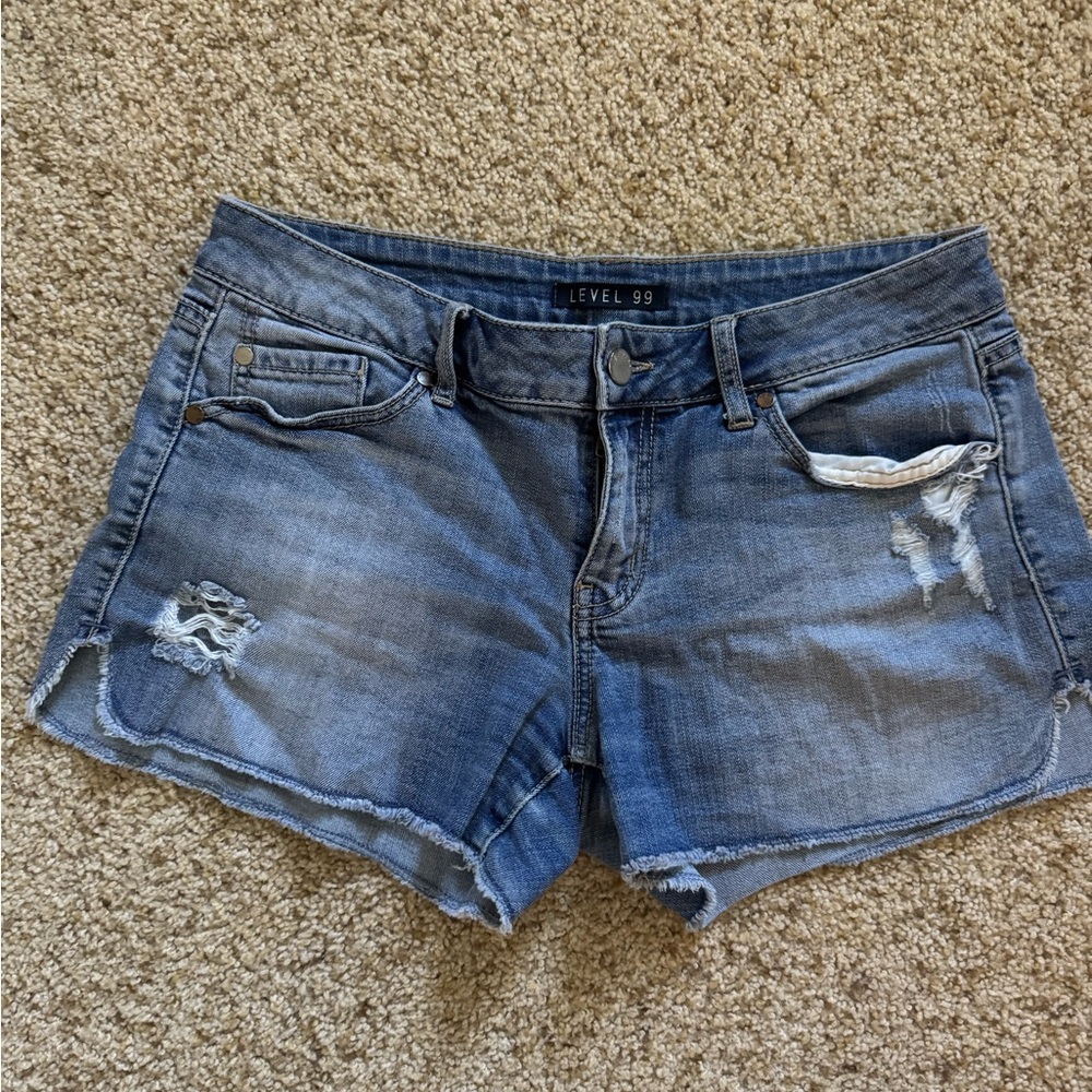 Level 99 Women's Blue Denim Shorts